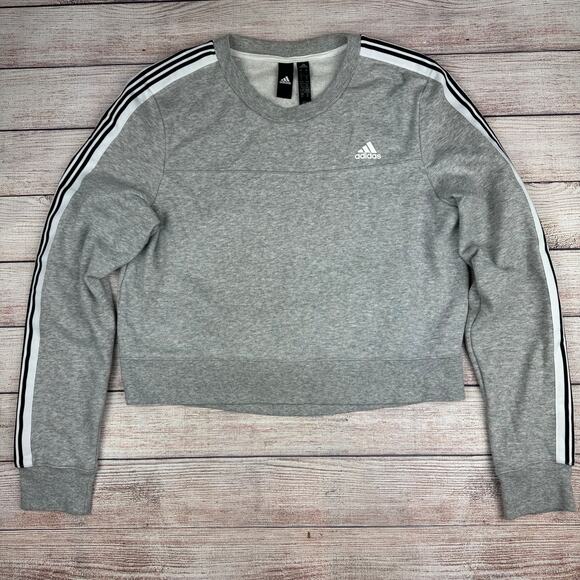 Adidas Gray Cropped Sweatshirt - Picture 1 of 5